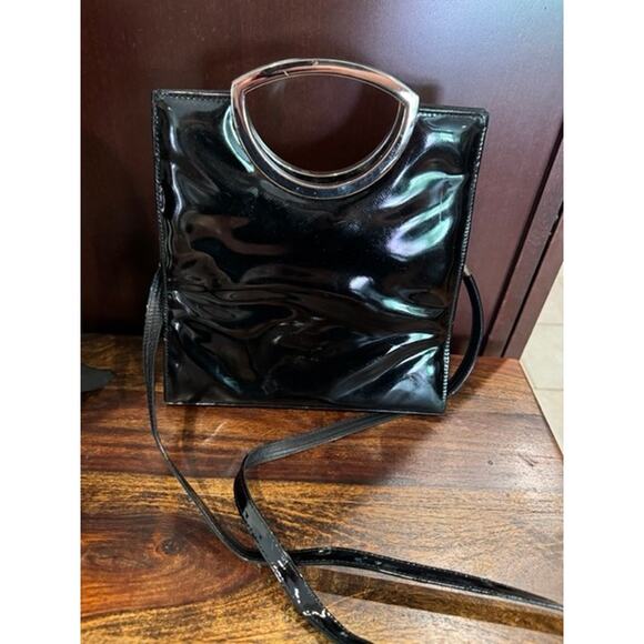 Stuart Weitzman Vintage Glam Patent Leather Crossbody Bag Purse - Picture 1 of 9